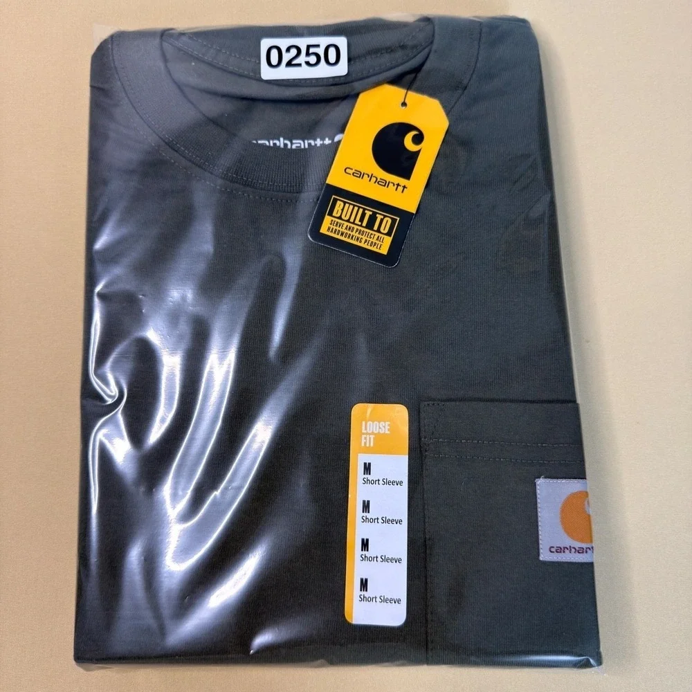 NEW Carhartt K87 Pocket T-Shirt Men's Medium M Loose Fit Heavyweight Dusty Olive